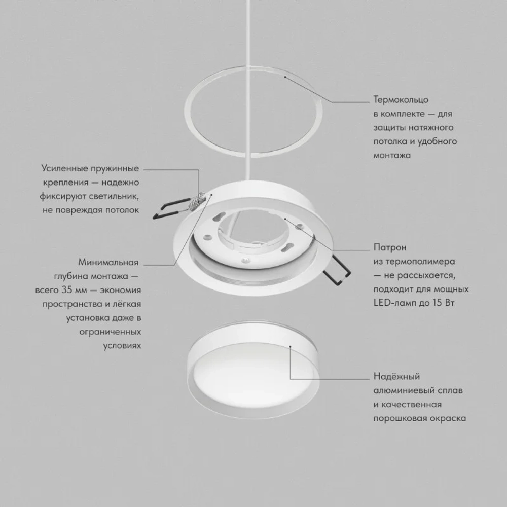 Встраиваемый светильник Denkirs Ratio DK-DH2000-WH