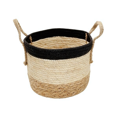 Корзина для хранения с ручками "Перу", Д260 Ш220 В210, натуральный, бежевый, черный