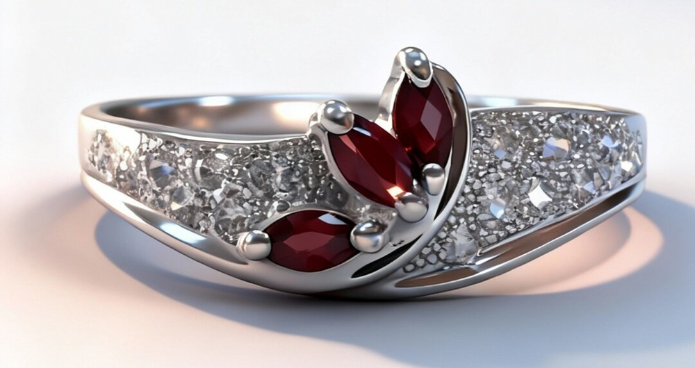 Ювелирное кольцо из серебра 925 пробы,вставка гранат натуральный,фианиты.Размер 19.5