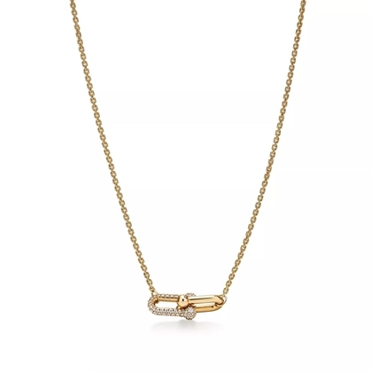 Подвеска из жёлтого золота 18k с бриллиантами, Tiffany 💎Hard Wear Double link