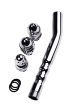 Металлический анальный душ с тремя насадками (Цвет: серебристый)