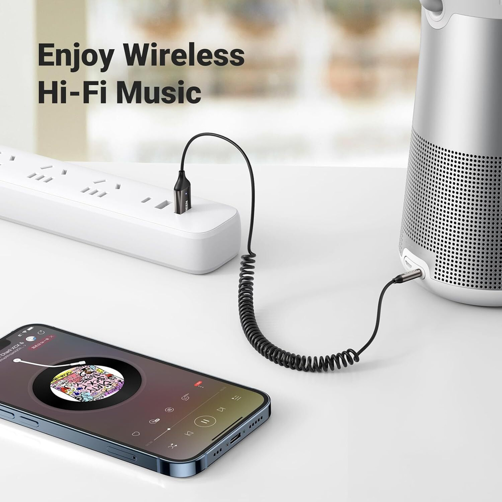 Bluetooth V5.0 Audio Receiver, 3.5mm + микрофон, UGREEN 70601