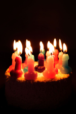 Набор из 10 разноцветных свечей в форме пениса (Цвет: разноцветный)