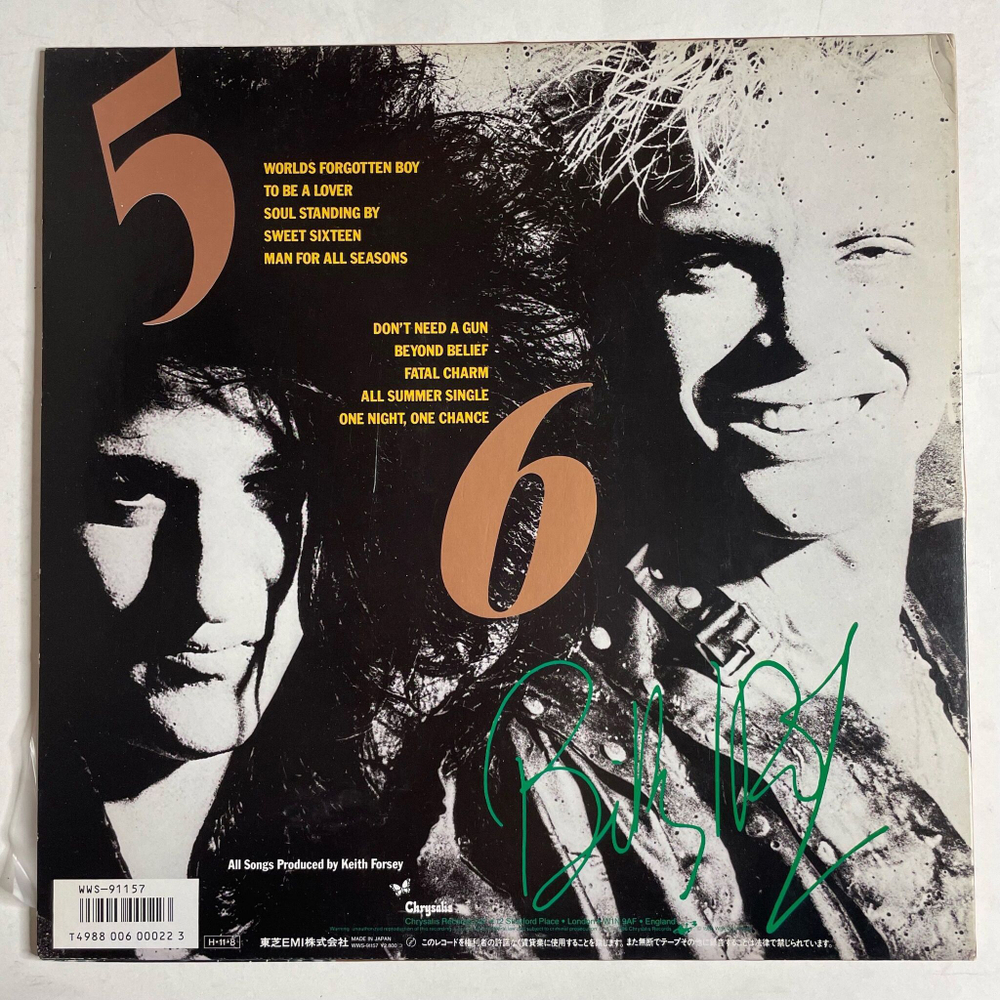 Винтажная виниловая пластинка LP Billy Idol Whiplash Smile (Japan 1986) (No Obi)