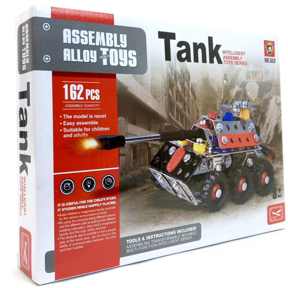 Конструктор металлический Танк 162 детали