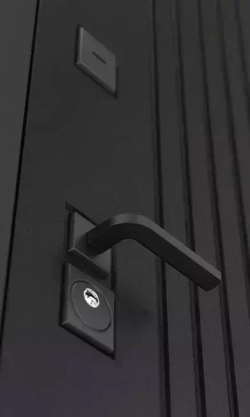 Входная металлическая дверь с зеркалом Бункер HIT Хит B-06 черный кварц / зеркало Макси ФЛЗ - 1 Сандал белый