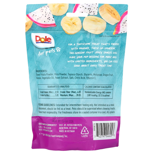 Dole for Pets, Jerky Bites, со вкусом банана и питайи, 170 г (6 унций)