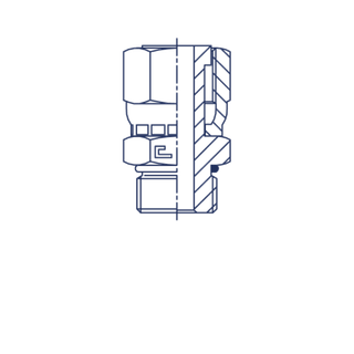 Штуцер FH D38 ORFS 2 - BSP 1.1/2 (обжатая гайка)