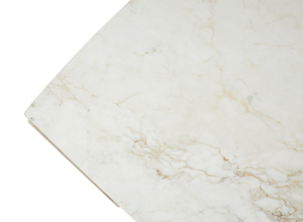 Стол ПУАНТО 200  BRECHA CREMA ELEGANCE, керамика / Латте каркас М-City