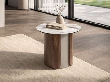 Приставной столик 2166 из керамики с мраморной отделкой, стали и ореха