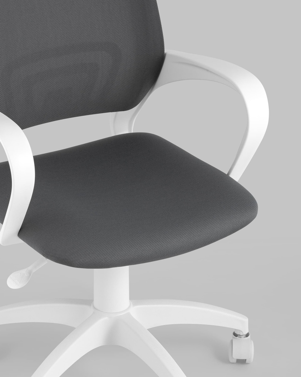 Кресло офисное Topchairs ST-BASIC-W серая ткань крестовина белый пластик