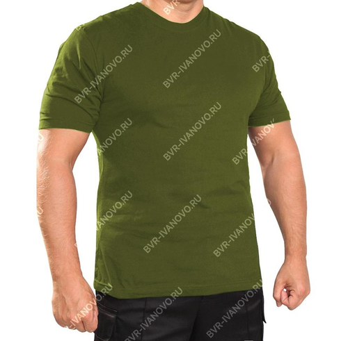 Футболка мужская олива (Хлопок кулирка)