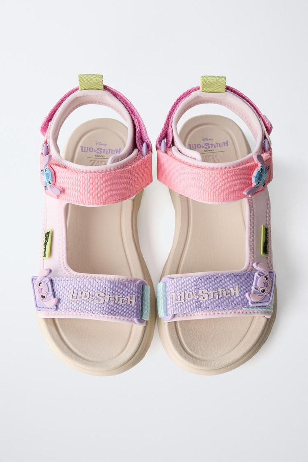 ZARA СПОРТИВНЫЕ САНДАЛИИ С ПРИНТОМ LILO & STITCH © DISNEY, РАЗНОЦВЕТНЫЙ