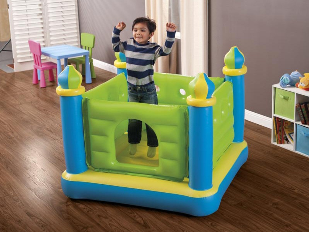 Надувной батут Intex Маленький Замок с окном, 132х132х107 см.