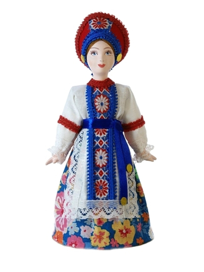 Кукла фарфоровая коллекционная Вера в русском костюме