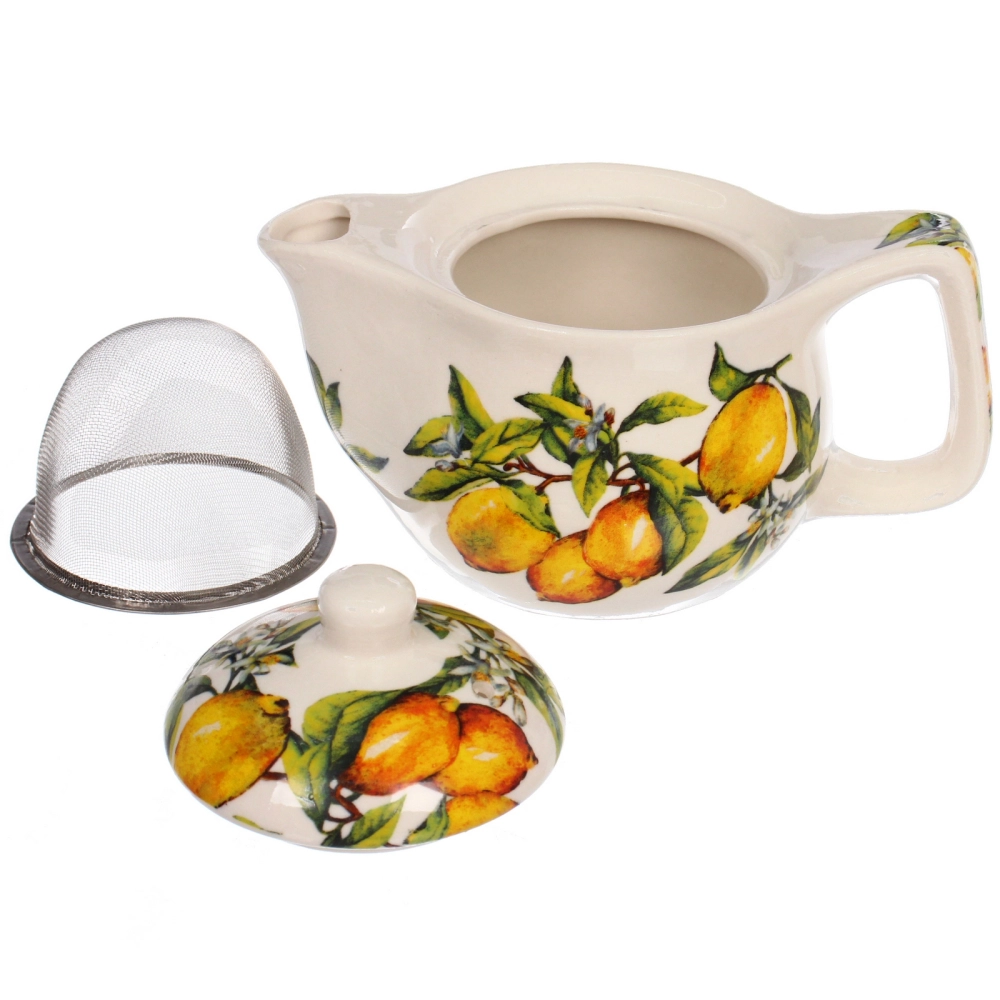 Чайник заварочный керамический 350мл с ситом «Лимоны»