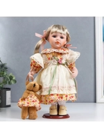 Кукла керамическая фарфоровая Иришка в платье 30 см
