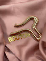 Пряжка-брошь изогнутая для купальника золотистая металлическая