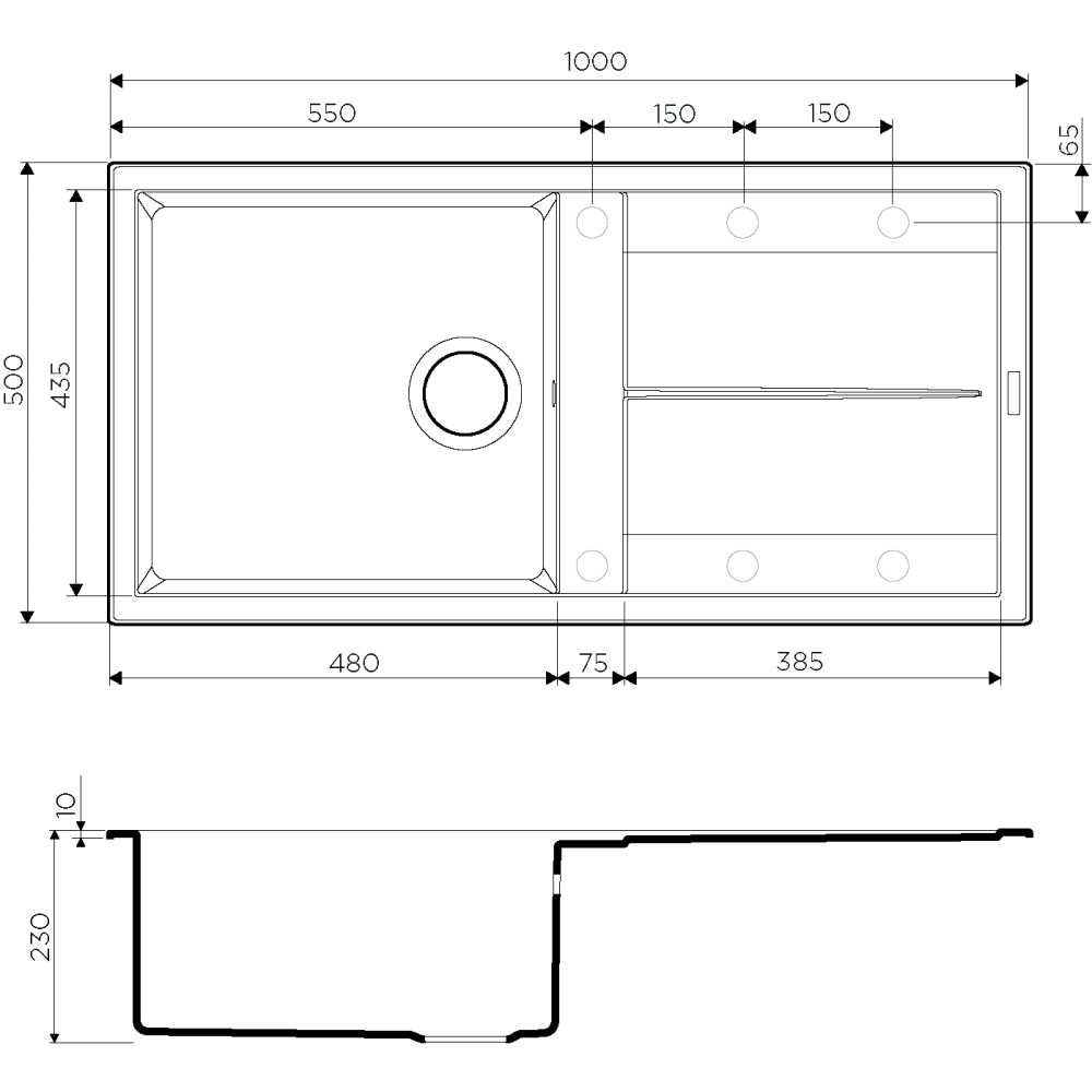 Кухонная мойка Omoikiri Sumi 100-BL