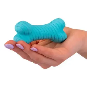 Двухслойная жевательная косточка Playology DUAL LAYER BONE для собак мелких пород с ароматом арахиса, маленькая, цвет голубой