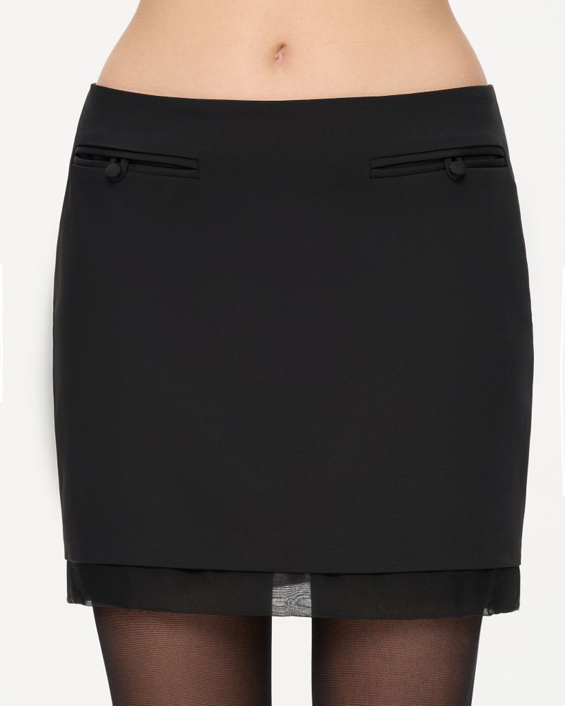 Юбка мини из костюмной ткани