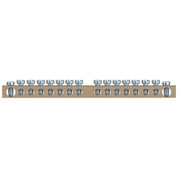 Шина ЭРА NO-122-18 PEN земля-ноль 6х9мм 16/1 латунная с креплениями по центру | Шины N, PE, PEN