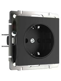 Розетка с заземлением скрытой установки Werkel W1171008 черная матовая