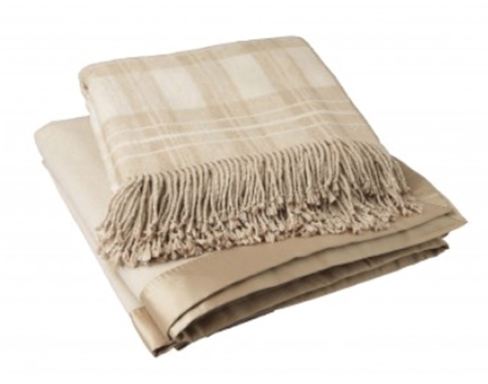 Плед 130х200 Gingerlily Silk Throw Oatmeal коричневый Англия