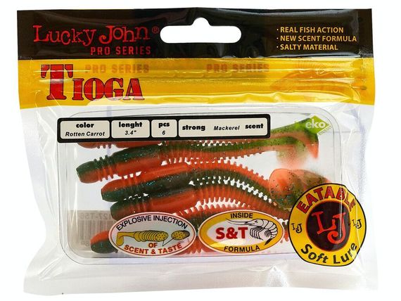 Виброхвосты съедобные LJ Pro Series TIOGA 3.4in (8,64 см), цв. T56, 6 шт.