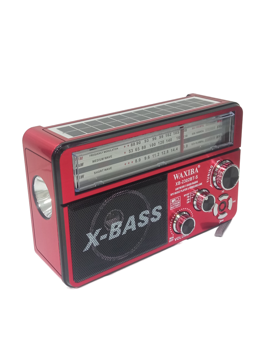 Радиоприемник с MP3 плеером и Bluetooth +фонарь Waxiba XB-2302BT-S