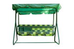 Качели садовые OLSA 2-х местные Фьюджи(каркас зеленый, м/э зеленый рис.клетка)1 уп.
