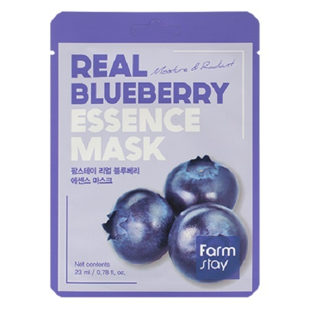 Тканевая маска для лица с экстрактом Черники FarmStay Real Blueberry Essence Mask
