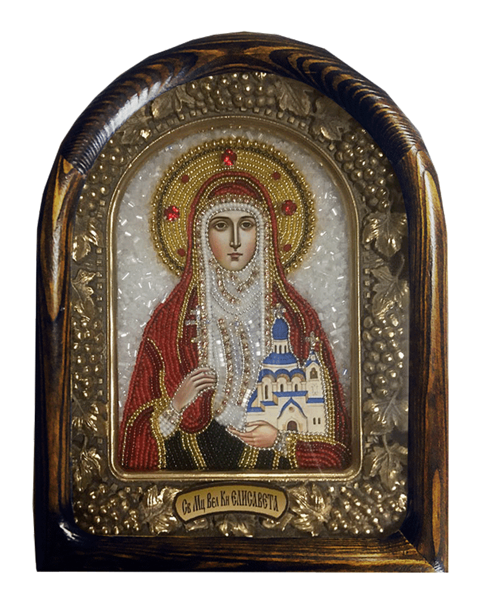 Дивеевская икона святая мученица великая княгиня Елисавета, бисер, печать.