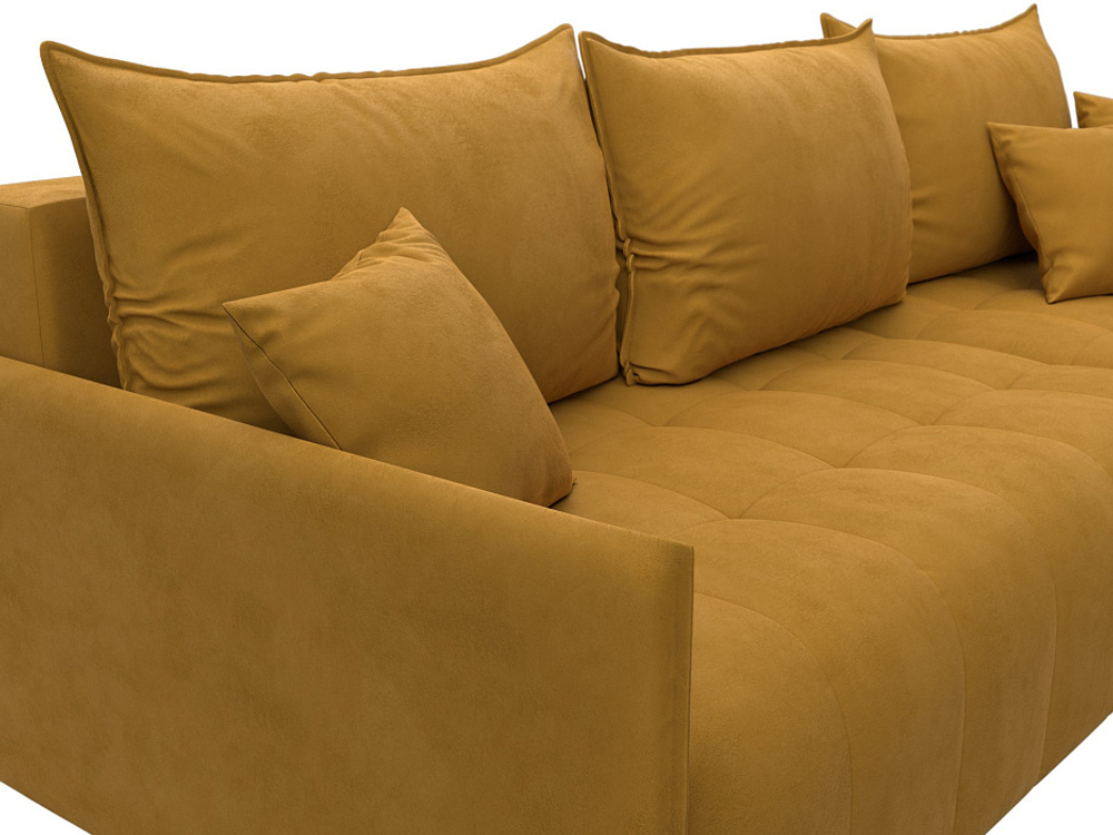 Диван угловой Лига-054 НПБ угол универсальный ВЕЛЮР BRUT 10 желтый