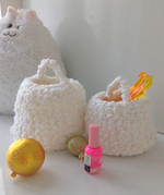 Набор вязаных корзин