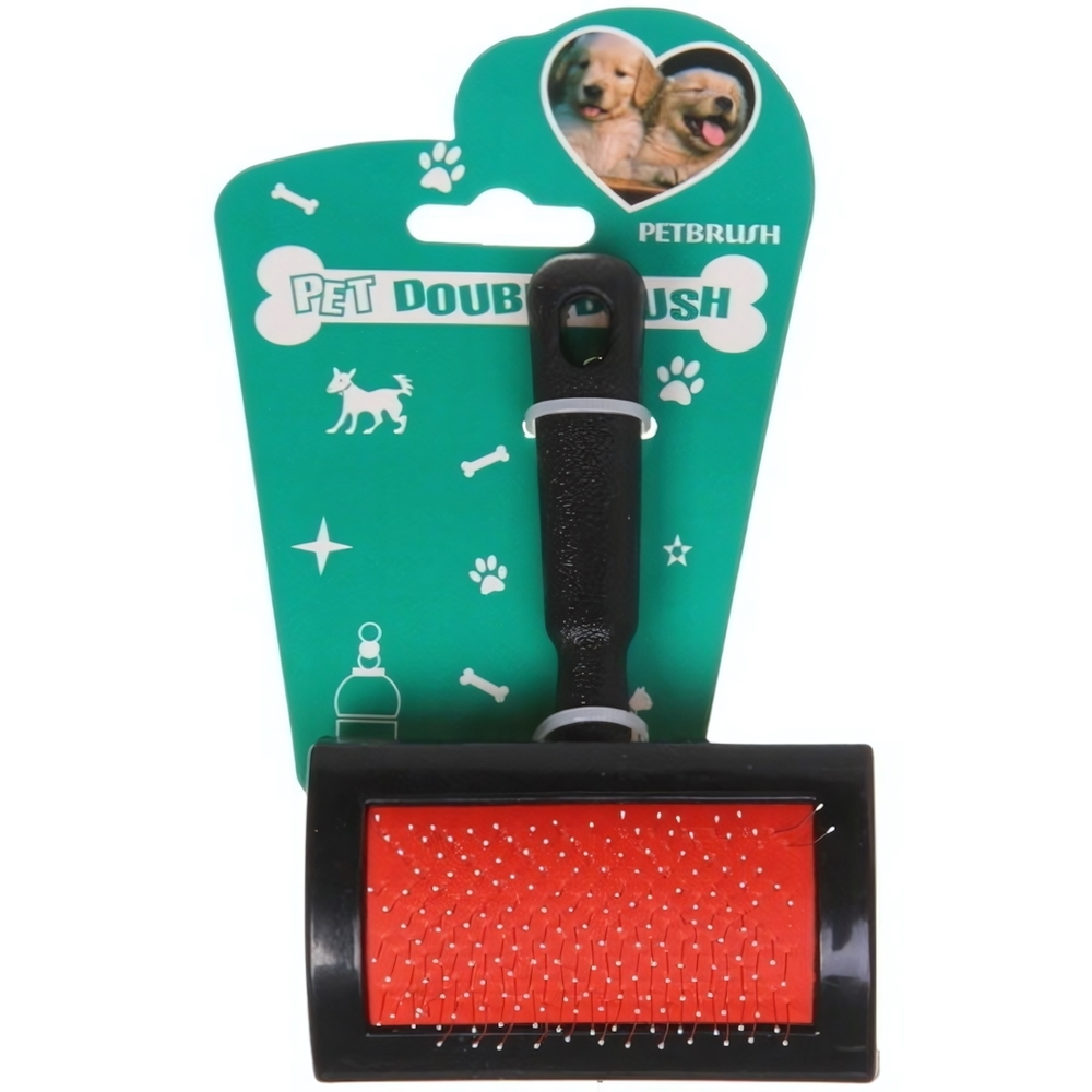 Расческа-пуходерка для кошек и собак «Пушок» 12см цвет черный на блистере