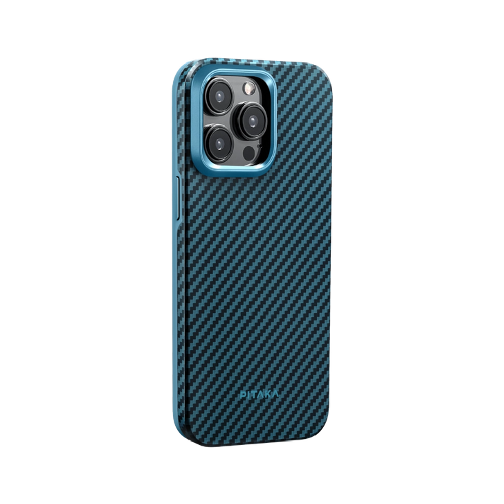 Противоударный чехол Pitaka MagEZ Pro 4 для iPhone 15 Pro Max 1500D Black/Blue (Twill)
