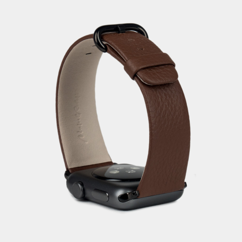 Ремешок для Apple Watch 44/45/46 mm из кожи теленка, цвета шоколад