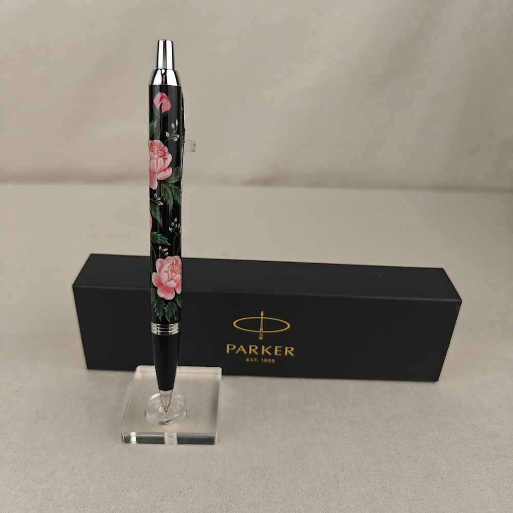 Ручка шариковая "Пионы" с ручной росписью