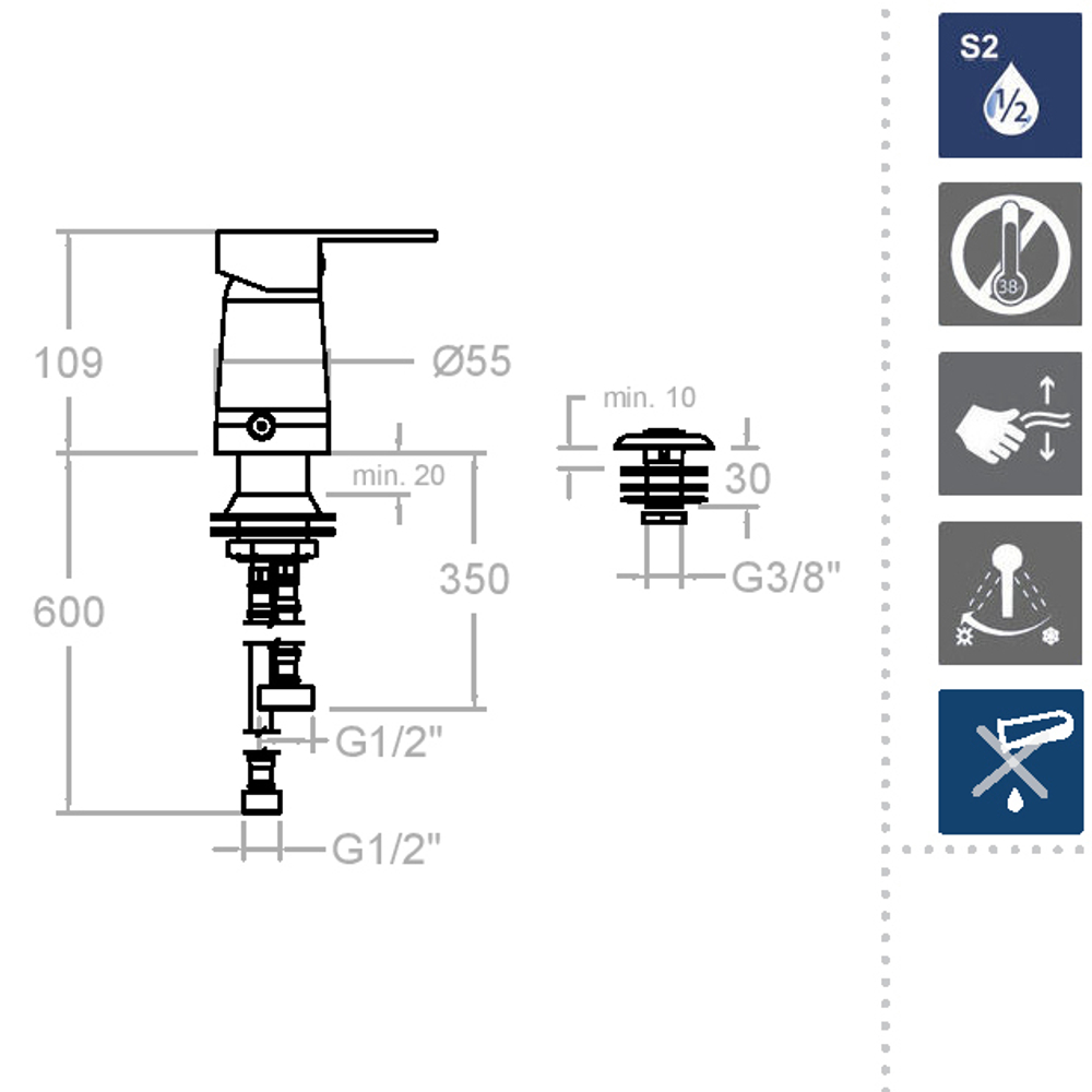 Встраиваемый смеситель для биде ALEXIA SA362302