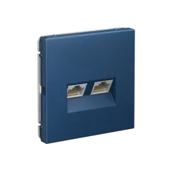 Розетка компьютерная 2-м ArtGallery RJ45 + RJ45 кат.5E механизм аквамарин SE GAL001185