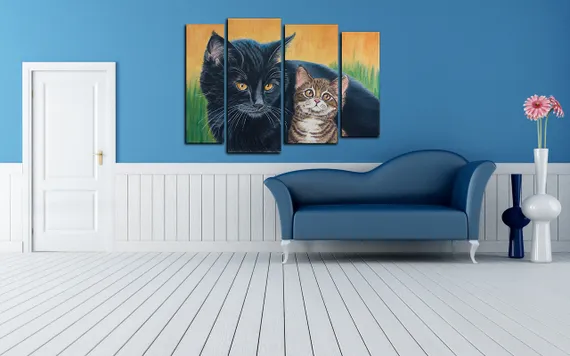 Модульная картина"Два котенка"