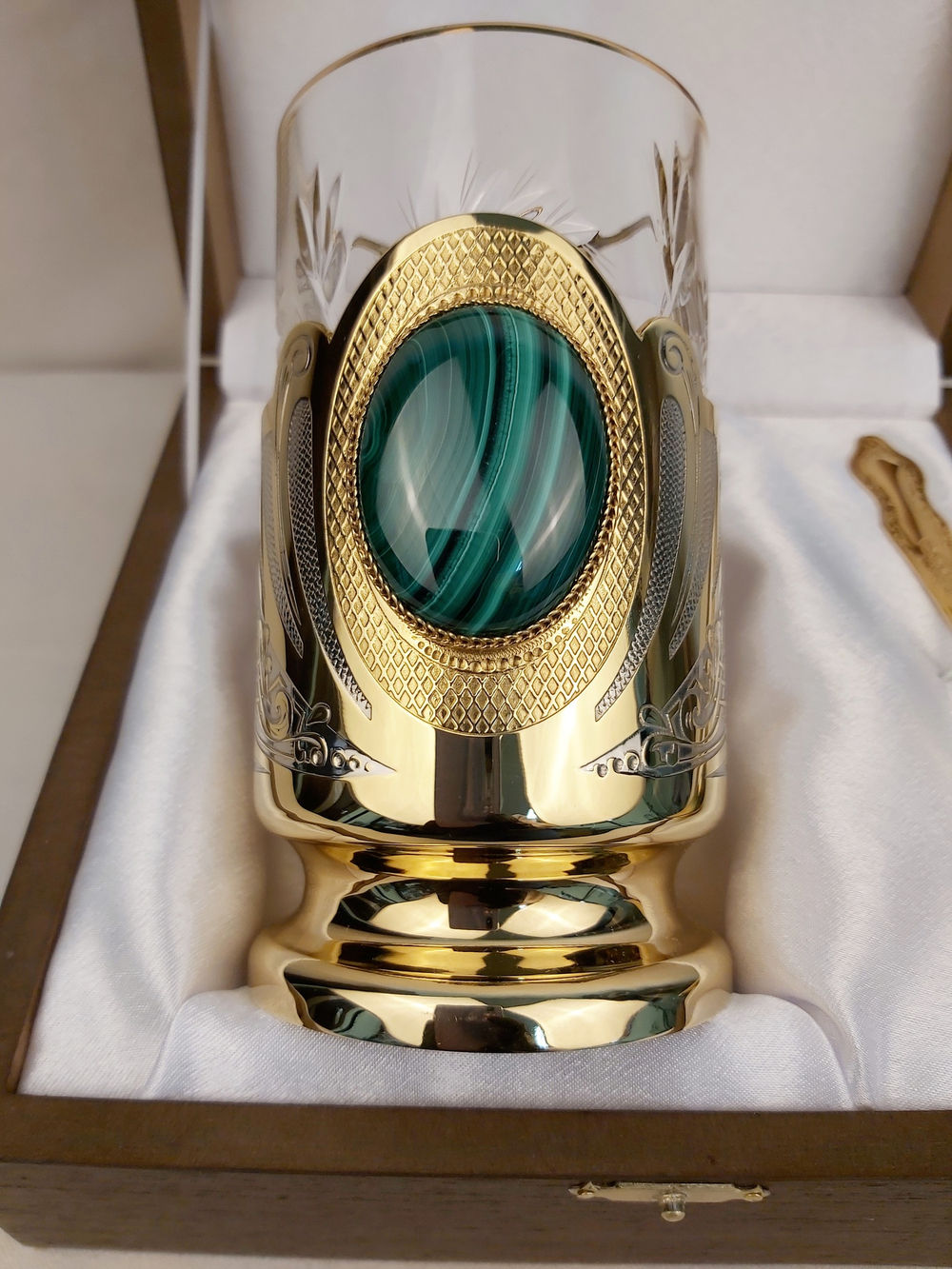 Чайный набор с ложечкой "Малахит" №4