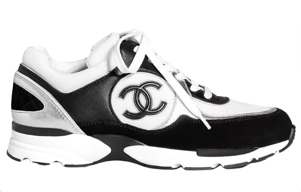 CHANEL Logo Sneaker "Black White"