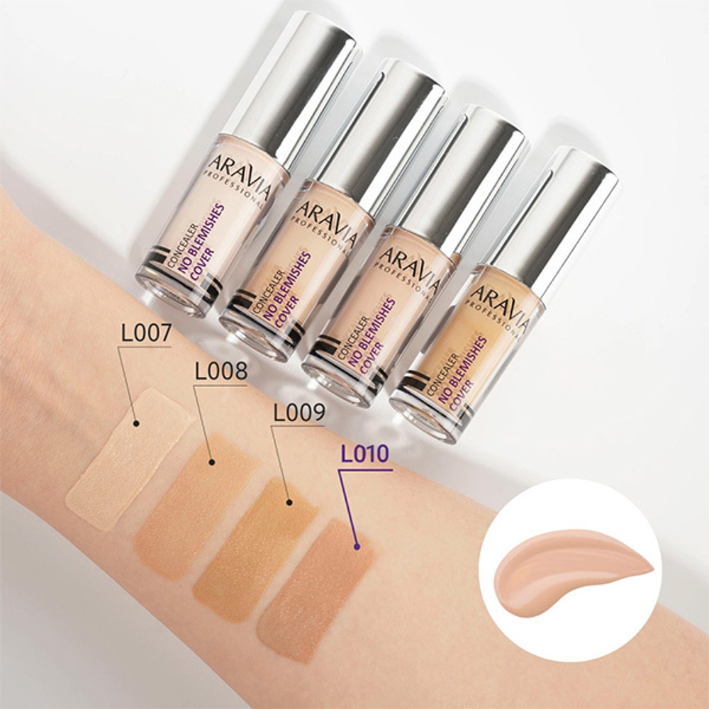 Стойкий водоотталкивающий консилер для коррекции несовершенств #03 Бежевый Aravia Professional Concealer No Blemish Cover 5мл