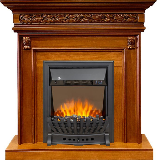 Каминокомплект Valletta - Орех с очагом Aspen Black