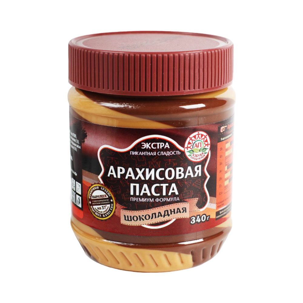 Паста АЗБУКА ПРОДУКТОВ шоколадная экстра арахисовая 340г