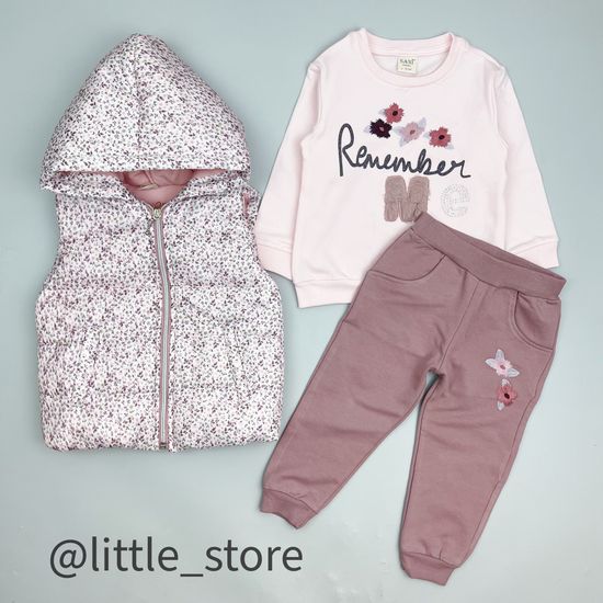 Комплект утепленный "Цветочная свежесть" розовый/пудра