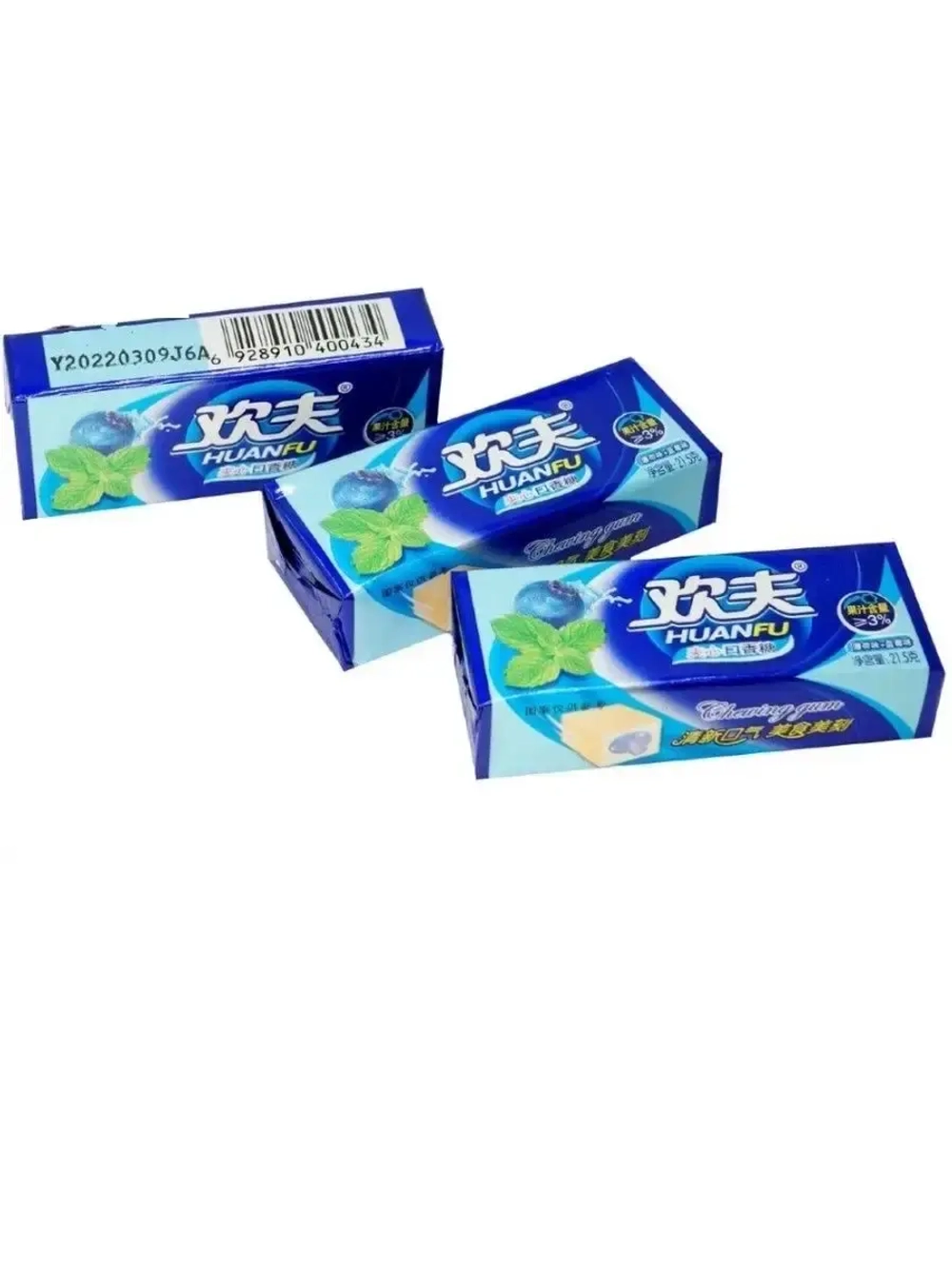 Жевательная резинка Huanfu Черника-Мята 21,5 х 20 штук