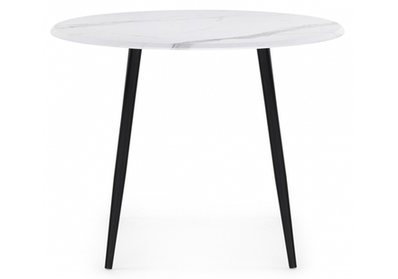 Стол деревянный Woodville Абилин 100 мрамор черный, черный матовый стол, ножки черные